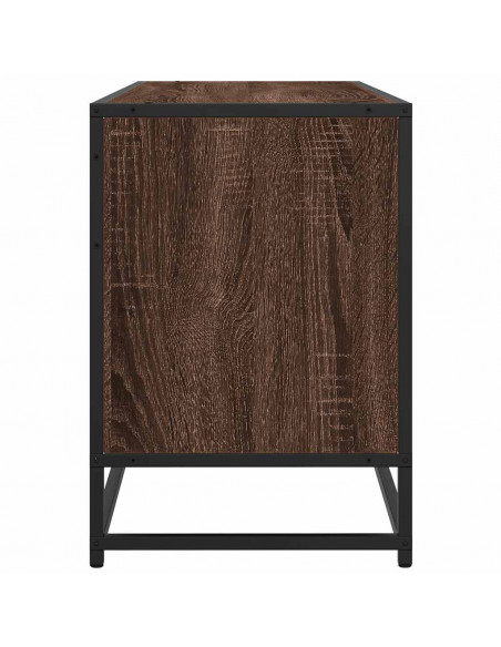Mobile TV Rovere Marrone 100x35x50 cm Legno Multistrato Metallo