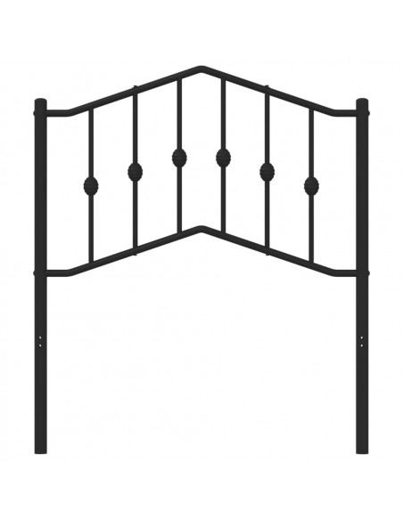 Testiera in Metallo Nero 80 cm