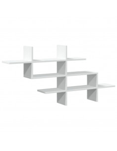 Scaffale a Parete Bianco 124,5x18x60,5 cm in Truciolato 2