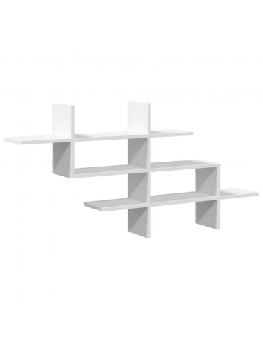 Scaffale a Parete Bianco 124,5x18x60,5 cm in Truciolato
