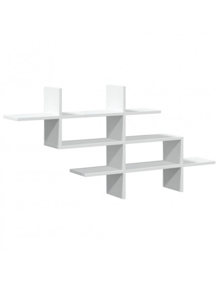 Scaffale a Parete Bianco 124,5x18x60,5 cm in Truciolato