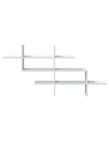 Scaffale a Parete Bianco 124,5x18x60,5 cm in Truciolato