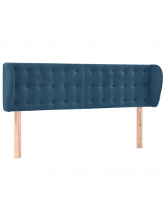 Testiera ad Orecchio Blu Scuro 147x23x78/88 cm in Velluto 2