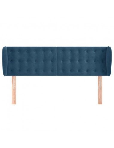 Testiera ad Orecchio Blu Scuro 147x23x78/88 cm in Velluto