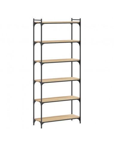 Libreria 6 Ripiani Rovere Sonoma 80x30x188 cm Legno Multistrato