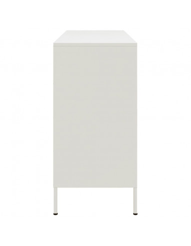 Credenza Bianca 100,5x39x79 cm in Acciaio Laminato a Freddo