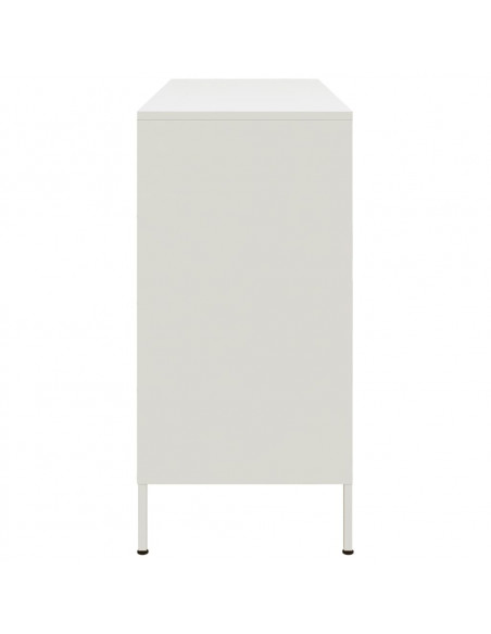 Credenza Bianca 100,5x39x79 cm in Acciaio Laminato a Freddo
