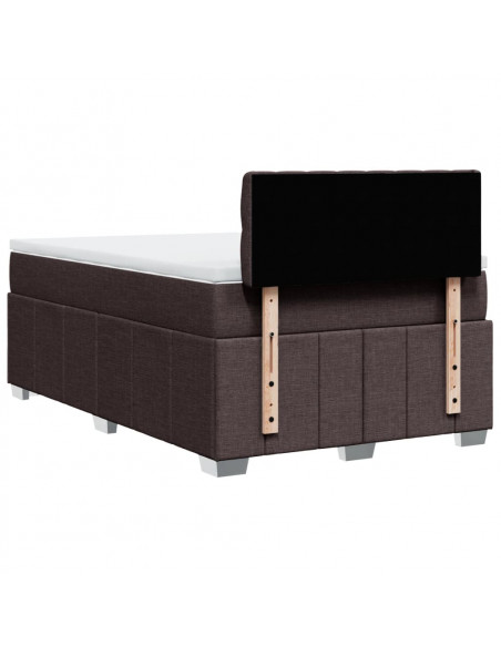 Giroletto a Molle con Materasso Marrone Scuro 120x190cm Tessuto