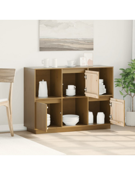Credenza Miele 110,5x35x80 cm in Legno Massello di Pino