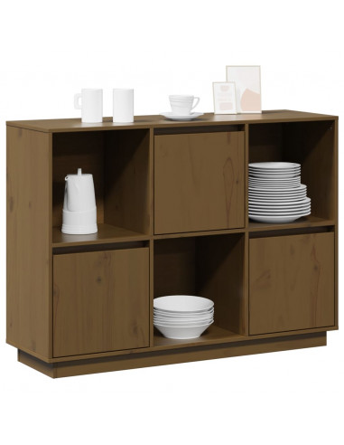 Credenza Miele 110,5x35x80 cm in Legno Massello di Pino