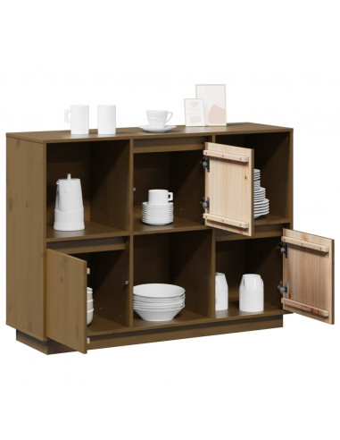 Credenza Miele 110,5x35x80 cm in Legno Massello di Pino