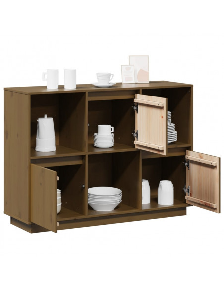 Credenza Miele 110,5x35x80 cm in Legno Massello di Pino