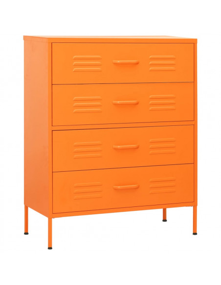 Cassettiera Arancione 80x35x101,5 cm in Acciaio