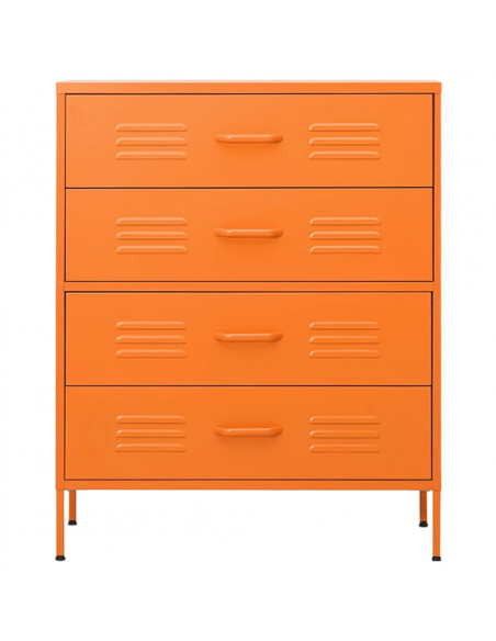 Cassettiera Arancione 80x35x101,5 cm in Acciaio