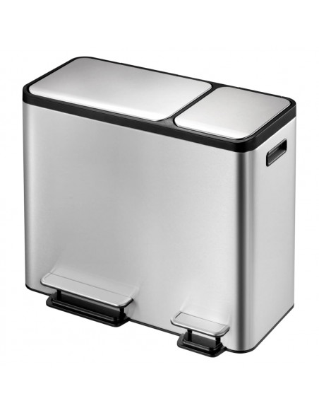 EKO Pattumiera a Pedale EcoCasa 30 L+15 L Argento Opaco