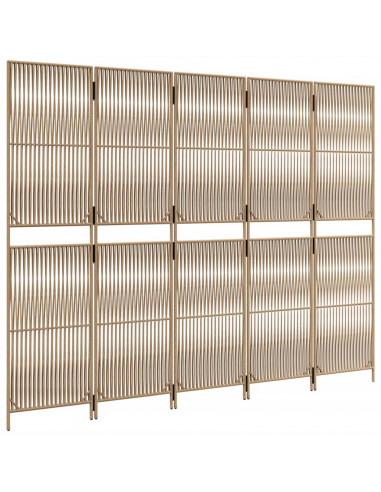 Divisorio per Ambienti a 5 Pannelli Beige in Polyrattan