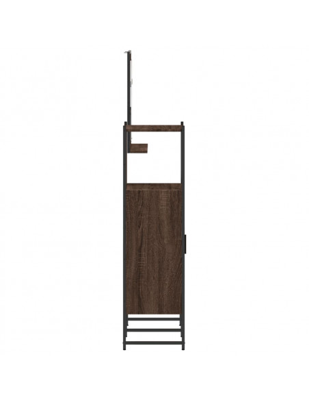 Set Mobili da Bagno 3 pz Rovere Marrone in Legno Multistrato