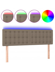 Testiera a LED Tortora 144x5x78/88 cm in Tessuto 2