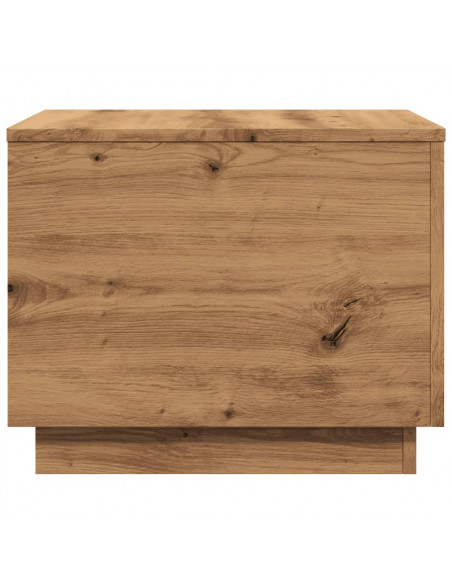 Tavolino da Salotto con Luci LED Rovere Artigianale 50x50x40 cm
