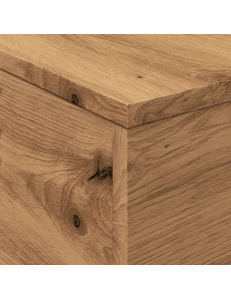 Tavolino da Salotto con Luci LED Rovere Artigianale 50x50x40 cm