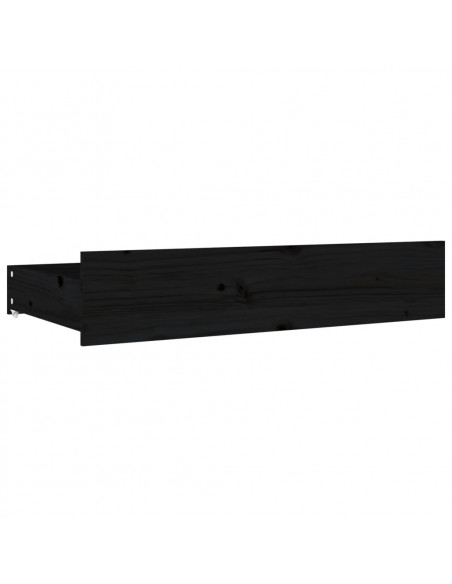 Cassettoni da Letto 4 pz in Legno Massello di Pino Nero