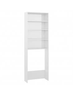 Mobile per Lavatrice Bianco Lucido 64x24x190 cm 2