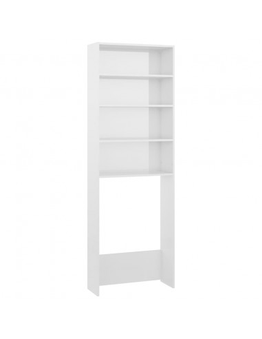 Mobile per Lavatrice Bianco Lucido 64x24x190 cm
