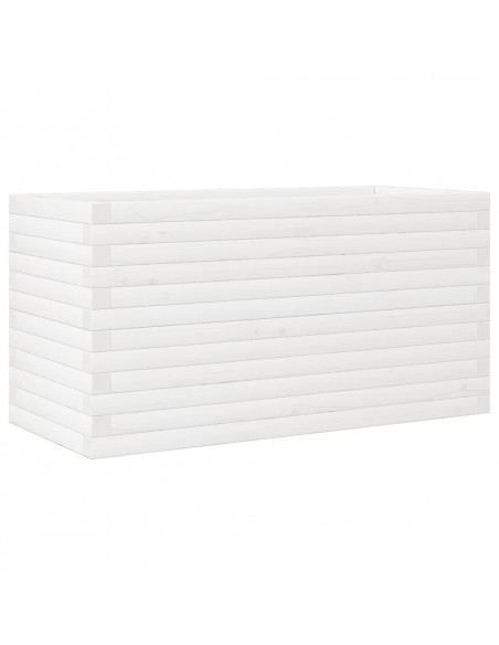 Fioriera da Giardino Bianca 90x40x46 cm Legno Massello di Pino