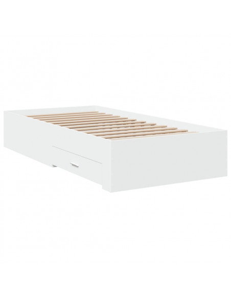 Giroletto con Cassetti Bianco 90x190 cm in Legno Multistrato