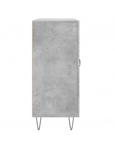 Credenza Grigio Cemento 90x34x80 cm in Legno Multistrato 2