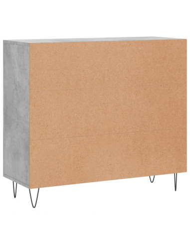 Credenza Grigio Cemento 90x34x80 cm in Legno Multistrato