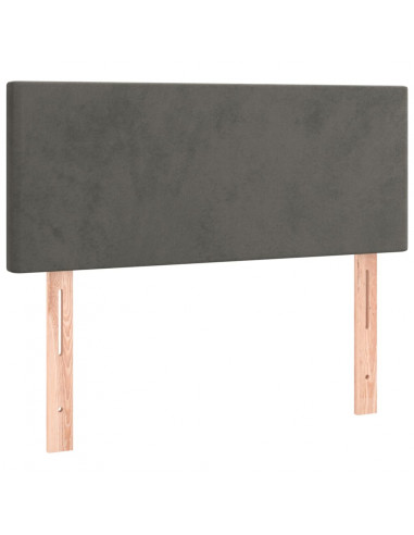 Giroletto a Molle con Materasso Grigio Scuro 90x190 cm Velluto