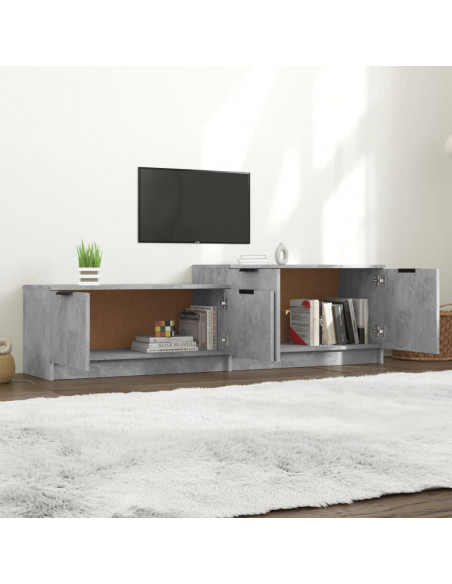 Mobile Porta TV Grigio Cemento 158,5x36x45 cm Legno Multistrato