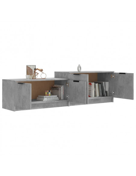 Mobile Porta TV Grigio Cemento 158,5x36x45 cm Legno Multistrato