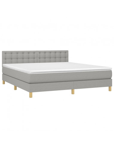 Giroletto a Molle con Materasso Grigio Chiaro180x200 cm Tessuto