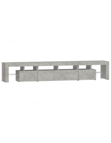 Mobile Porta TV con Luci LED Grigio Cemento 230x36,5x40 cm