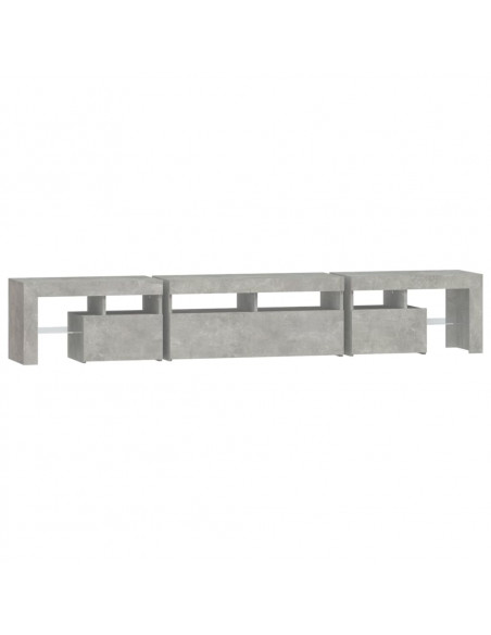 Mobile Porta TV con Luci LED Grigio Cemento 230x36,5x40 cm