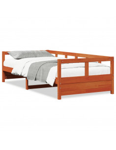 Dormeuse Marrone Cera 90x190 cm in Legno Massello di Pino 2