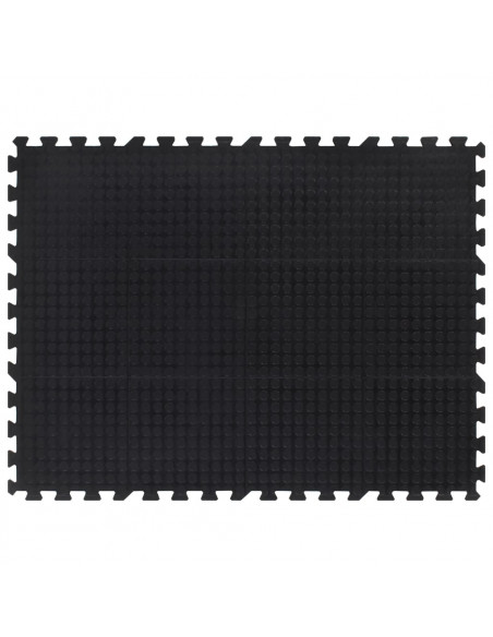Piastrella per Pavimenti in Gomma Nera 12 mm 90x120 cm