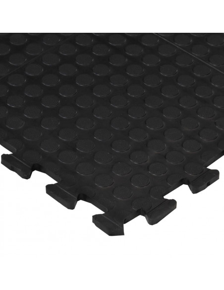 Piastrella per Pavimenti in Gomma Nera 12 mm 90x120 cm