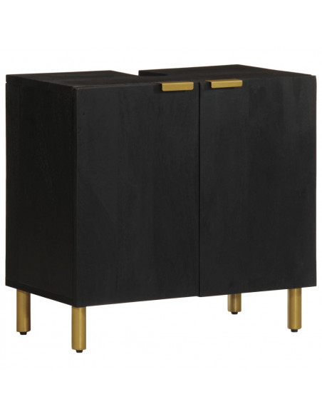 Set Mobili da Bagno 4 pz Nero in Legno Multistrato