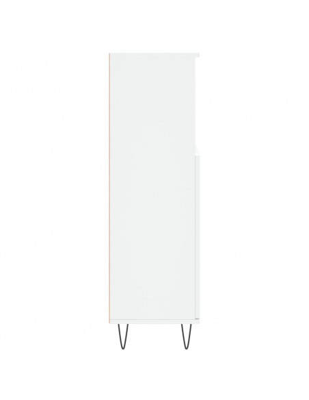 Armadietto da Bagno Bianco 30x30x100 cm in Legno Multistrato