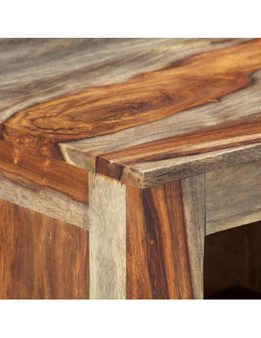 Credenza Grigia 100x30x50 cm in Legno Massello di Sheesham