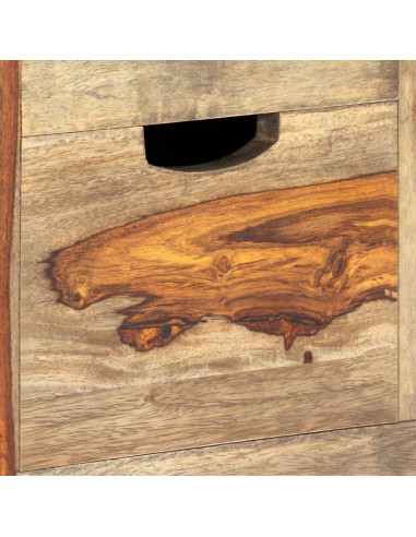 Credenza Grigia 100x30x50 cm in Legno Massello di Sheesham