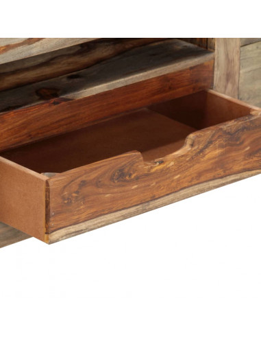 Credenza Grigia 100x30x50 cm in Legno Massello di Sheesham