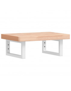 Ripiano a Parete per Lavabo in Acciaio e Massello di Faggio 2