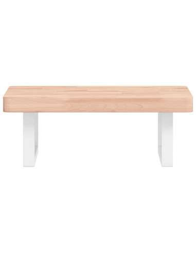 Ripiano a Parete per Lavabo in Acciaio e Massello di Faggio