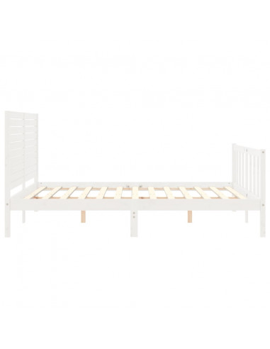 Giroletto con Testiera Bianco 160x200 cm Legno Massello