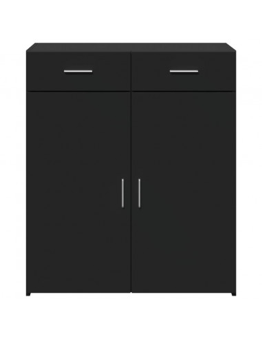 Credenza Nera 80x42,5x93 cm in Legno Multistrato