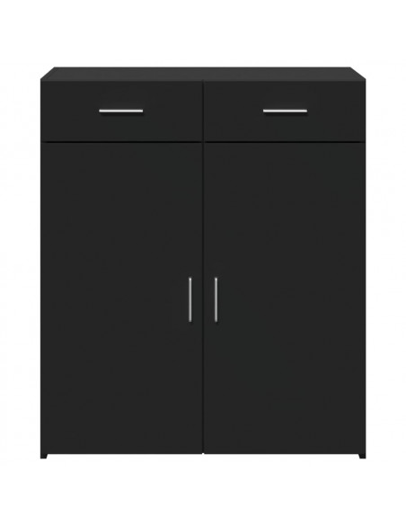Credenza Nera 80x42,5x93 cm in Legno Multistrato